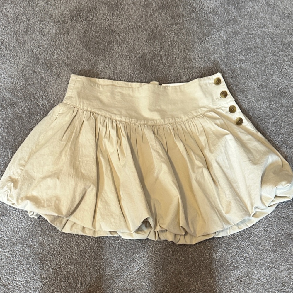 American Eagle Outfitters Cream Skort with Button Accents